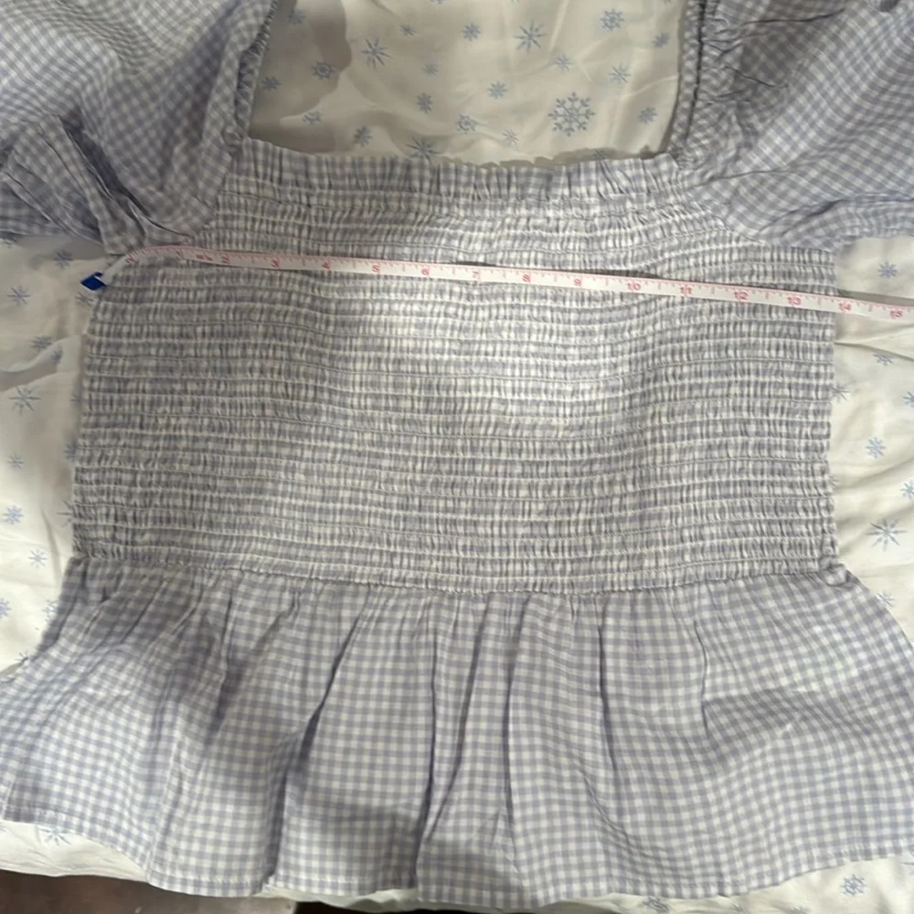 J. Crew NWT Gingham Puff Sleeve Top